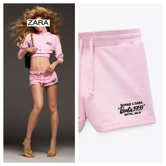 Zara Pants - ZARA BARBIE PINK SHORTS HIGH WAISTED